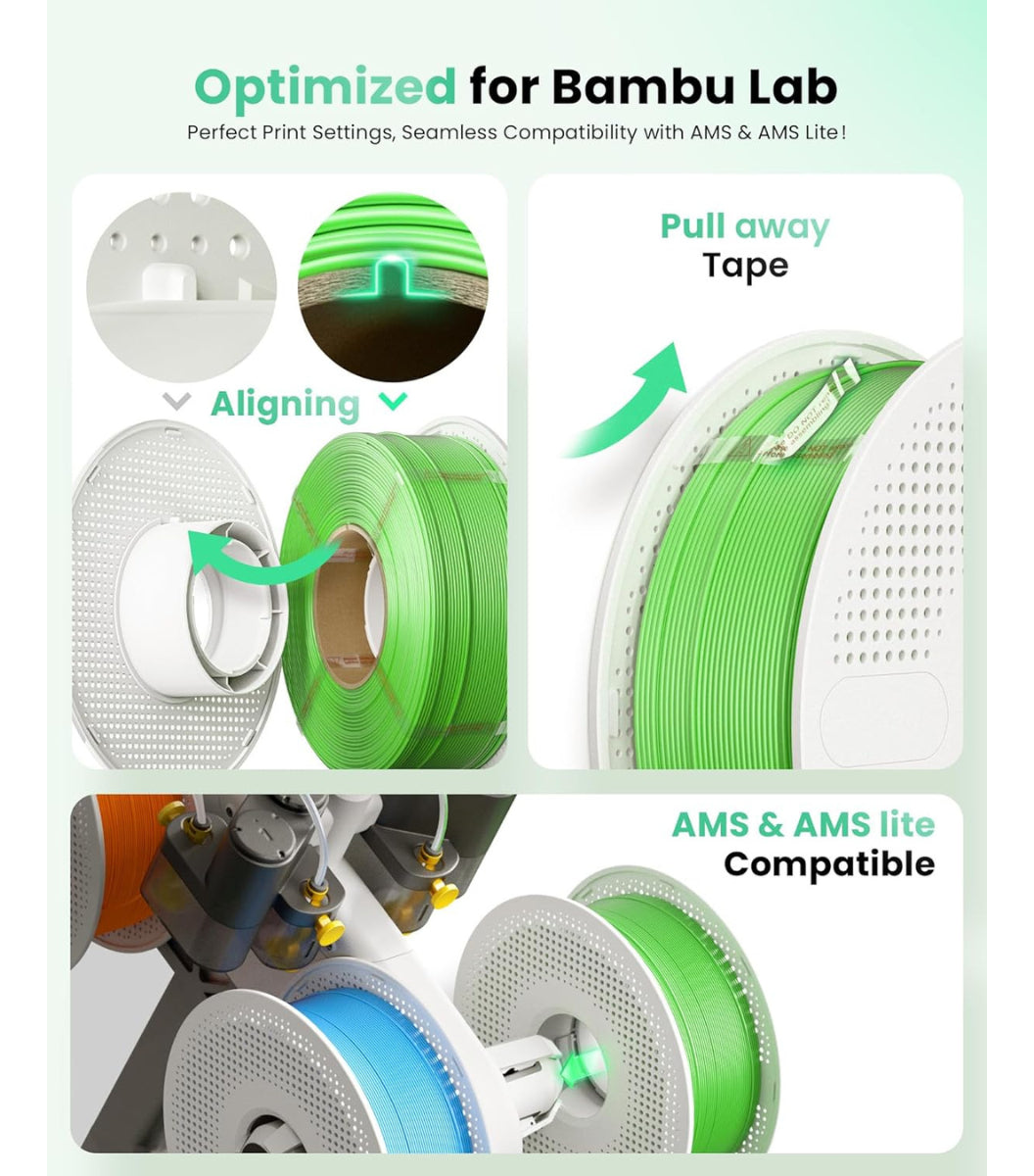 Filamento Pla Lite Bambu Lab Refil Sem Carretel Azul 1 Kg