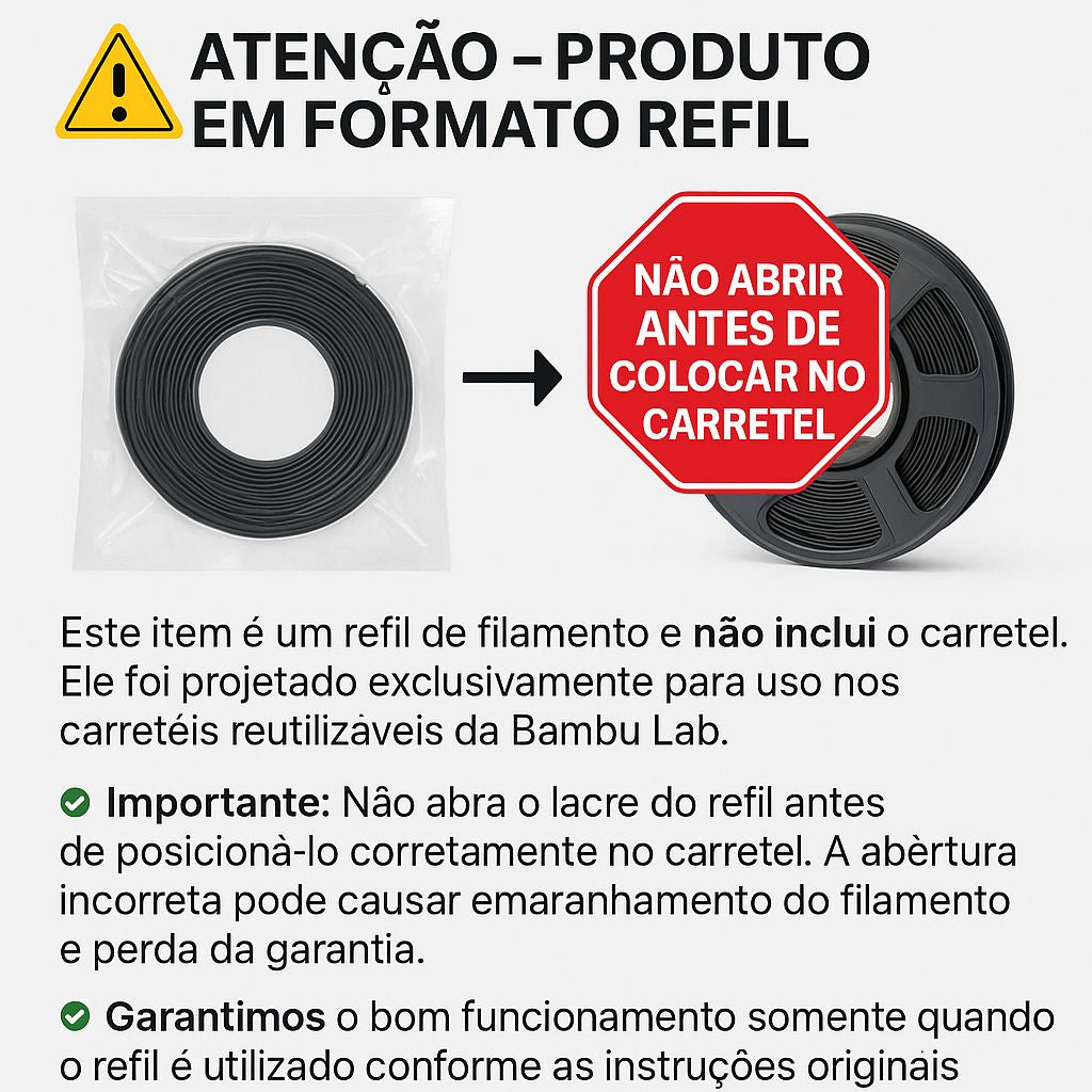 Filamento Pla Lite Bambu Lab Refil Sem Carretel Azul 1 Kg